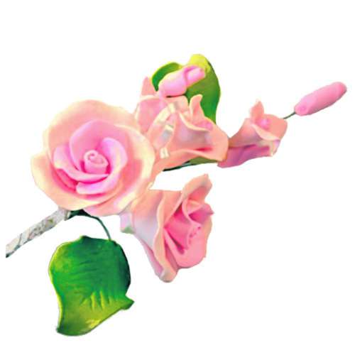 Tea Rose Spray - Pink - Click Image to Close